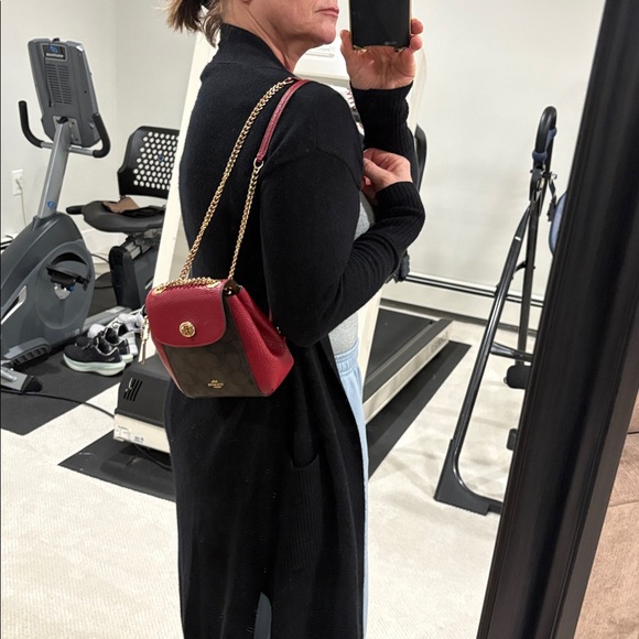 Coach Red and Brown Signature Crossbody Bag/Backpack - Picture 14 of 14